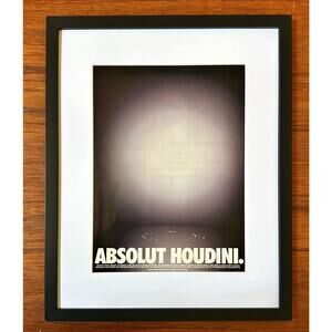Framed 1996 Absolut HOUDINI Vintage Print Ad